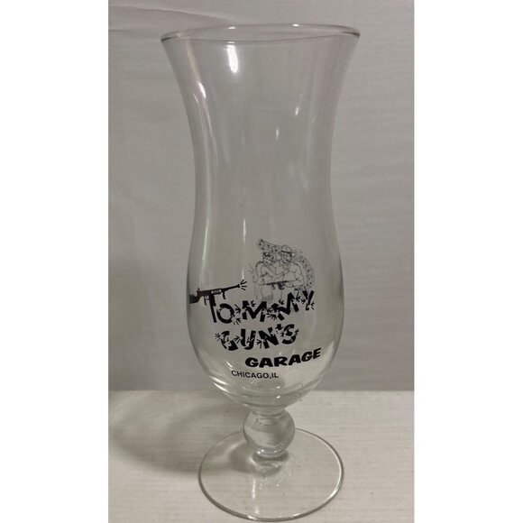 Tommy Guns Garage Chicago Hurricane Glass 8.25" Tall Vintage Barware Collectible - Picture 1 of 6